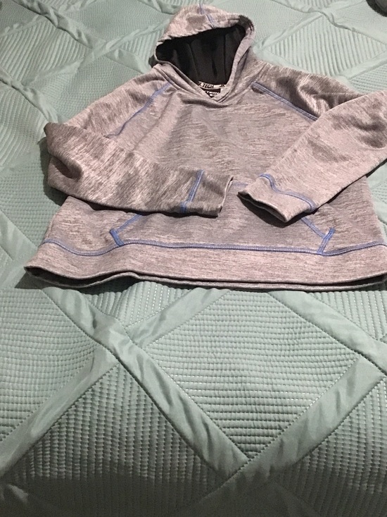 Other - Gray Hooded Sweatshirt with Blue Stitching